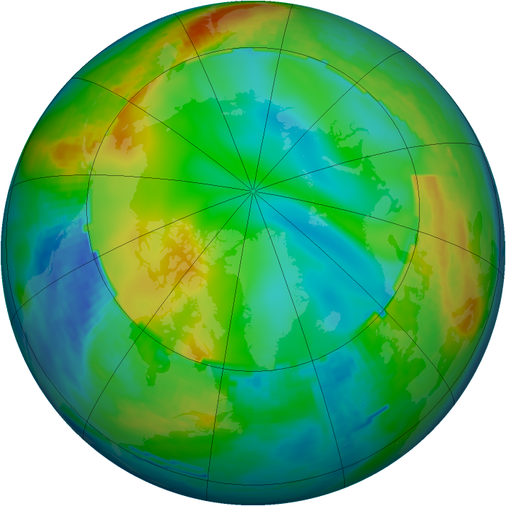 Arctic ozone map for 16 December 1988
